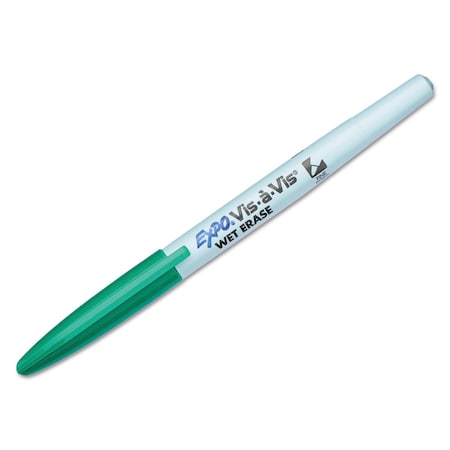 Expo Vis-à-Vis Wet Erase Marker, Fine Bullet Tip, Green, PK12 16004